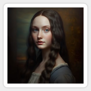 Mona Lisa Teen Young Portrait Painting Sticker